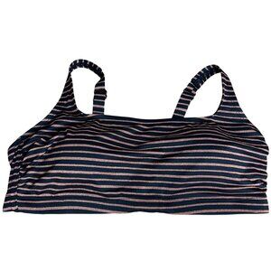 Xhilaration Swim Bikini Top Plus Size‎ 18W Bralette Black Gold Stripe